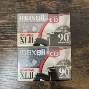 Maxell High Bias Type II XLII 90 Min Audio Cassette Tapes New Sealed 2-Pack